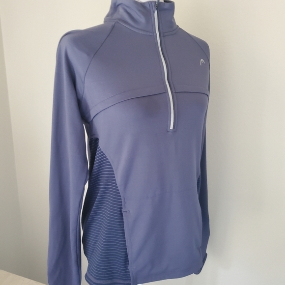 Head Quarter Zip Athletic Top with Ruched Back and Sleeves - Picture 3 of 13